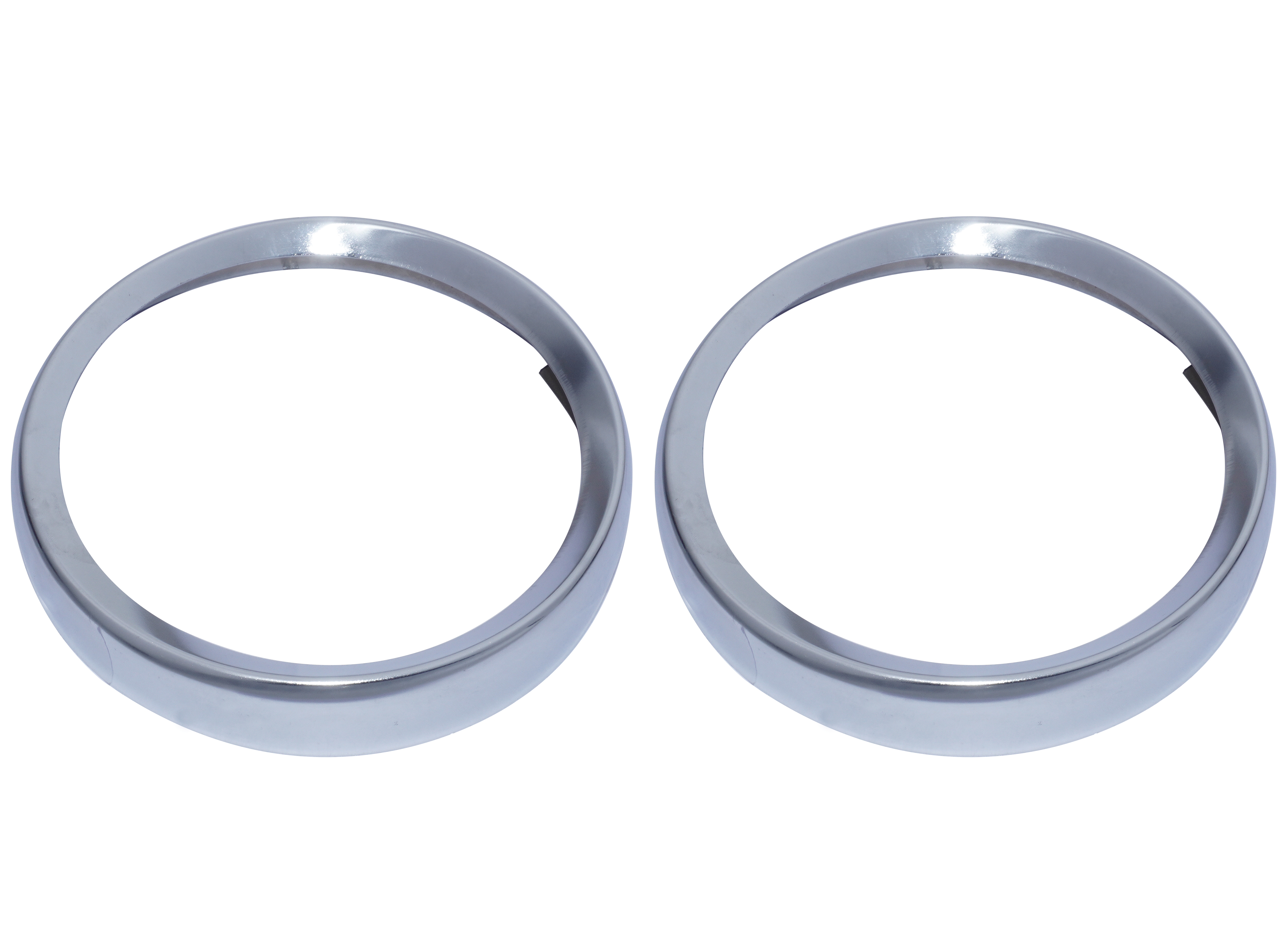 New Pair Headlight Holding Outer Bezel Rim Trim 7" Chrome Plated Morris
